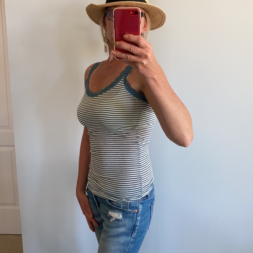 Blue & White Stripe Tank - Picture 4 of 11